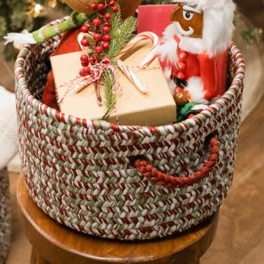 Imagem de Cesta trançada St Nicholas Tweed – Mistura de Natal 30,5 x 30,5 x 20,3 cm