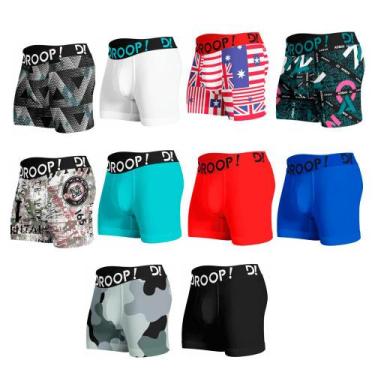 Imagem de Kit 10 Cuecas Boxer Droop! - Masculina Top!, G