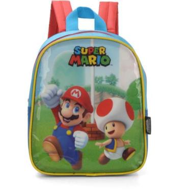 Imagem de Mochila Infantil Super Mario BROS Petit P Azul - Luxcel