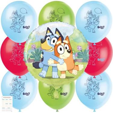 Imagem de Balões Bluey: Pacote com Balões de Látex e Alumínio