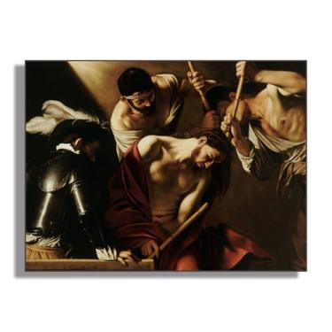 Imagem de Caravaggio Art Prints- Coroa com espinhos arte de parede em tela - Ilustrações históricas - Imagens de celebridades - Reproduções de pinturas famosas - Decoração legal para casa de banho de hotel -