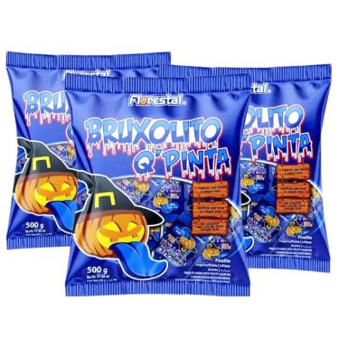 Imagem de Pirulito Halloween Pinta Língua Bruxolito Q Pinta c/ 50u - 3 Pacotes