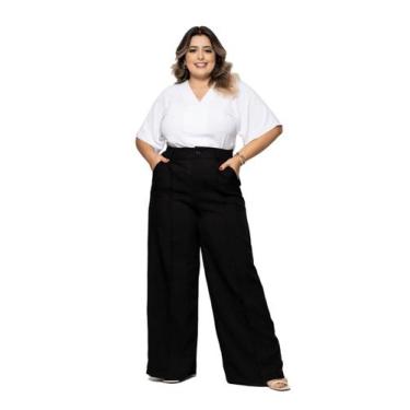 Imagem de Calça Plus Size Feminina Pantalona com cós de elástico clpl-005 - HBD,