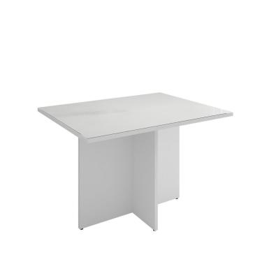 Imagem de Mesa De Jantar 4 Lugares 120Cm Tampo Em Vidro Paris Casa D Branco