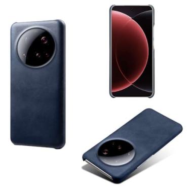 Imagem de Capa para Xiaomi 15 ULTR,Proteção contra quedas,Casca de volta de cor sólida simples,Design de couro de imitação de plástico-Blue
