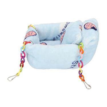 Imagem de Cama de Caverna Suspensa para Hamster, Cama Quente Confortável para Pendurar, Elegante, Estável, de Pelúcia, Padrão de Morango, Compatível Com a Pele, Com Travesseiro Pequeno para Ouriço para (S)