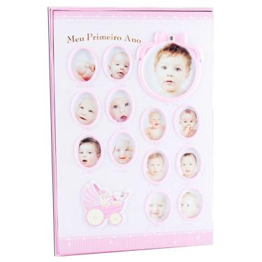 Imagem de Álbum Bebê Rosa com 180 Folhas para fotos 10x15