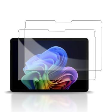 Imagem de Pacote com 2 protetores de tela para Microsoft Surface Pro 12 (2025), protetor de filme de vidro temperado 9H para Surface Pro de 12 polegadas, bordas arredondadas 2,5D, suporte para sensibilidade ao