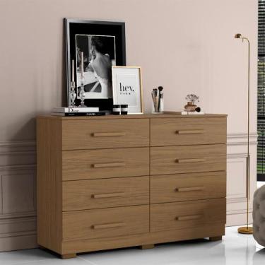 Imagem de Cômoda para Quarto com 8 Gavetas 136cm Sirlei A09 - D'Rossi - DRossi, 