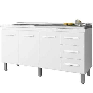 Imagem de Balcao Sem Tampo Para Pia 160cm 9140 Branco Mobbs - Moblis, Branco