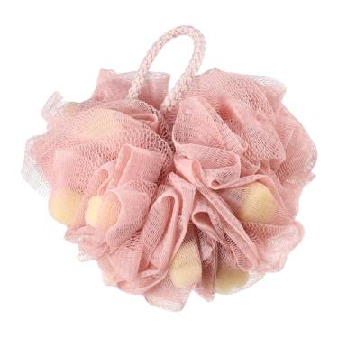 Imagem de Puffs corporais de esponja de bucha para chuveiro de banho 15 x 12 cm rosa 1 peça