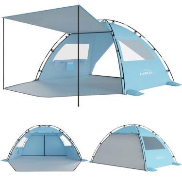 Imagem de Tenda de praia Elegear para 6-8 pessoas UPF 50+ Sun Shelter Blue