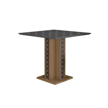 Imagem de Mesa de Jantar 4 Lugares Tampo com Vidro Houston Carvalho Grafite