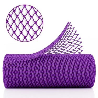 Imagem de 1 esponja de rede africana, esponja de banho esfoliante mágica, acessórios de banho para mulheres (roxo)