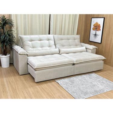 Imagem de Sofá Retrátil Reclinável 2,50 m Bege 334 Maricá