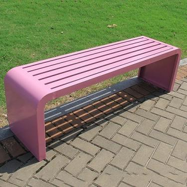 Imagem de Banco de pátio sem costas, assentos de móveis, pernas de banco de metal ao ar livre, banco sem costas internas, banco de parque à prova de intempéries, ideal para ambientes externos e internos, para