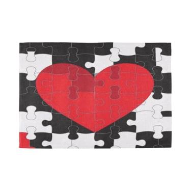 Imagem de Burbuja Jogo americano de quebra-cabeça de coração, conjunto de 4 tapetes de mesa laváveis antiderrapantes, resistentes ao calor para cozinha, mesa de jantar, ambientes internos e externos