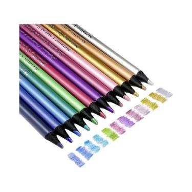 Imagem de Conjunto De Lápis De Cor Metálicos 12/24/50/72 Peças Com Núcleo Macio 