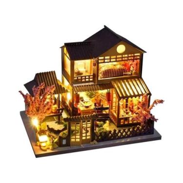Imagem de Casa De Bonecas Miniatura De Madeira DIY, Quebra-Cabeça 3D, Kit De Mon