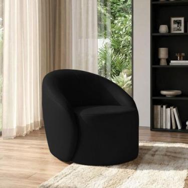 Imagem de Poltrona Sala Orgânica Lua Fixa Sintético D03 - D Rossi - DRossi, Pret