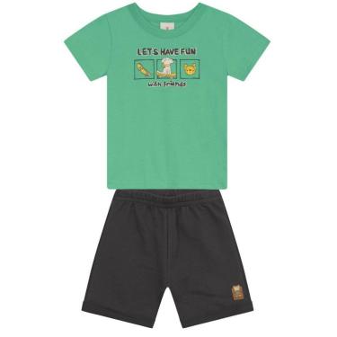 Imagem de Conjunto infantil menino de cachorrinho em puff Brandili-Masculino