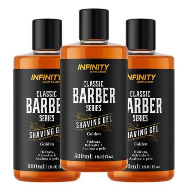 Imagem de Kit 3 Gel Barbear Shaving Gel Infinity Looks Golden 500ml