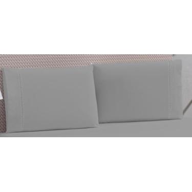 Imagem de Kit 2 Fronhas Ponto Palito Algodão Para Travesseiro Branco - Brucebaby