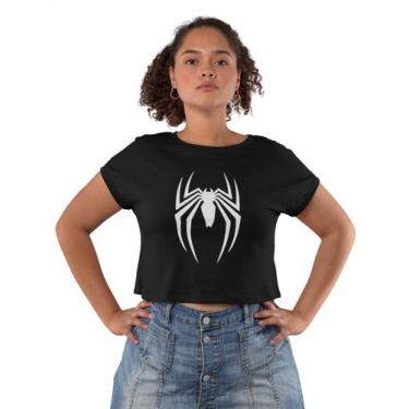 Imagem de Camiseta Baby Look Spider Life Feminina Preto - Liga Fashion