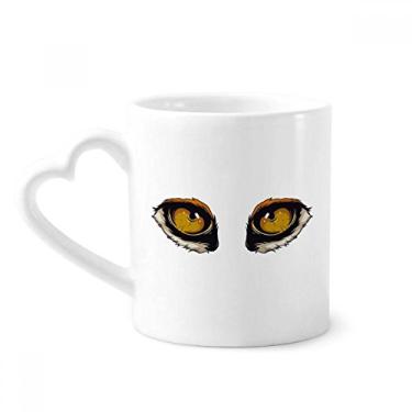 Imagem de Caneca de decoração de olho de raposa de animal de desenho animado copo de coração de vidro