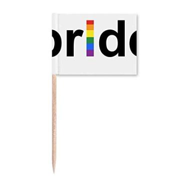 Imagem de Bandeiras de palito de dente LGBT Rainbow Gay para decoração de festa