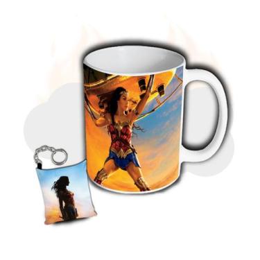 Imagem de Caneca + Chaveiro Mulher Maravilha Wonder Woman Dc Hq - Hot Cloud Shop