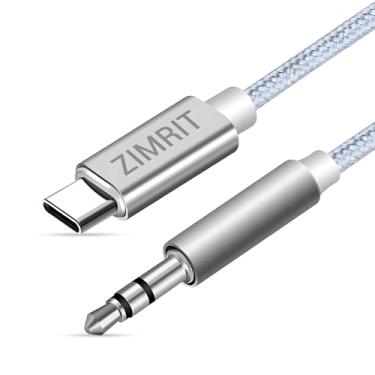 Imagem de ZIMRIT Cabo USB tipo C para cabo auxiliar de áudio de 3,5 mm, cabo de nylon de 9 m, cabo estéreo para fone de ouvido compatível com iPhone 15 Plus/15 Max/iPad Pro, Ultra S22 S23 Plus Note 20, laptop,