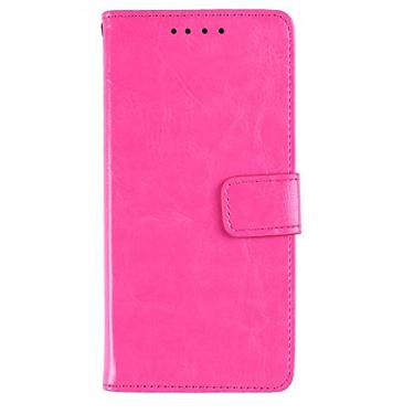 Imagem de NEKOYA Capa de telefone para Samsung Galaxy A8 Plus 2018, capa carteira flip de couro liso com compartimento para cartão, suporte e fecho magnético, capa de couro para Samsung Galaxy A8 Plus 2018 rosa