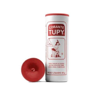 Imagem de Kit 10 Corantes Tupy Em Pó Para Roupa Algodão E Tecido 45g (Vermelho)