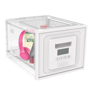 Imagem de Vomeko Time Lock Box para alimentos, m edicine Locker, m edicine Box com fechadura de combinação, lanches, caixa de segurança com fechadura transparente para cozinha, cofre