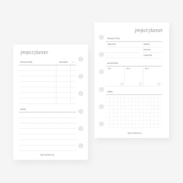 Imagem de Refil de agenda de planejador de projetos de bolso para fichário de bolso tamanho 15 x 12