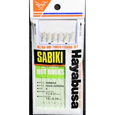 Imagem de Hayabusa S-068AE-4 Hage Aurora Sabiki Hot Hooks, tamanho 4, aço de alto carbono