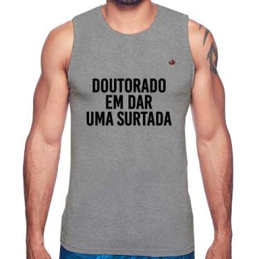 Imagem de Regata Doutorado em dar uma surtada - Foca na Moda, Cinza, G