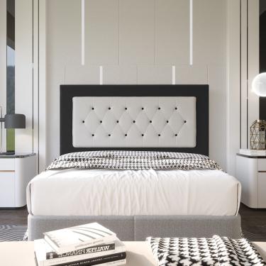 Imagem de Cabeceira Casal 1,60m Havana Suede Preto sky mobile