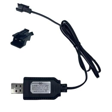 Imagem de Cabo carregador USB de 7,4 V com plugue SM-2PIN compatível com carro e avião RC para bateria lipo universal 7,4V 2S carregador USB com proteção de bateria
