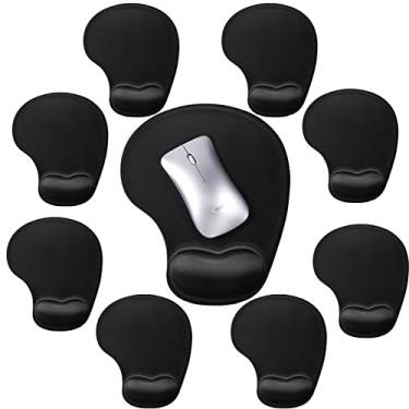 Imagem de Pacote com 9 mouse pad ergonômico com descanso de pulso em gel suporte de espuma viscoelástica mouse pad antiderrapante base de poliuretano alívio da dor mousepad para computador, laptop, casa,