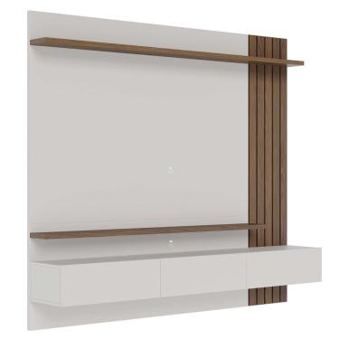 Imagem de Painel Para Tv 70 Pol Com Bancada Suspensa 180cm Will C04 Amêndoa Off White Matte - Lyam Decor