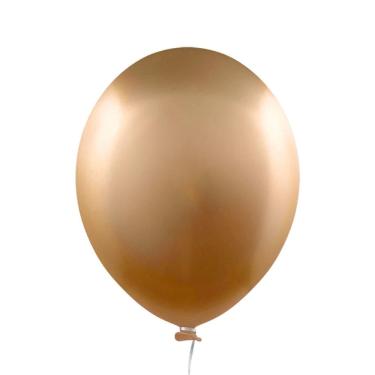 Imagem de Balão Cromado Alumínio Dourado - 5 Polegadas - 25 Unidades