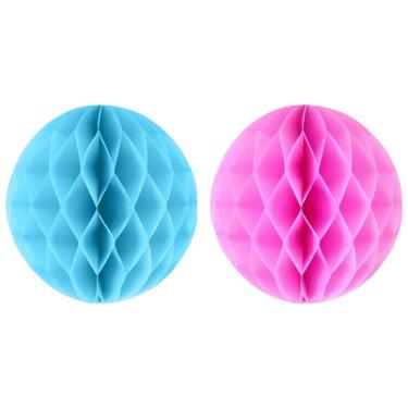 Imagem de Balão Colmeia Rosa Ou Azul Para Decoração - 30cm Cor Azul Claro