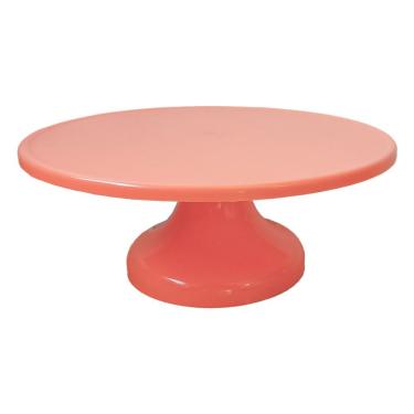 Imagem de Boleira Suporte Para Bolo Liso Médio 32cm Cor Laranja Neon