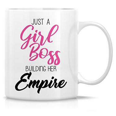 Imagem de Retreez Caneca engraçada - Girl Boss Building Her Empire Entrepreneur 325 ml canecas de café de cerâmica - engraçado, sarcasmo, motivacional, presentes de aniversário inspiradores para amigos, colegas