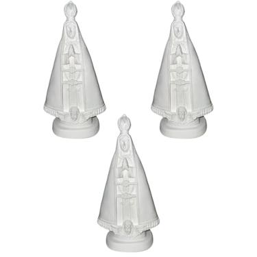 Imagem de Nossa Senhora Aparecida, Imagem em Gesso Cru Branco, 22 cm x 10 cm x 5,5 cm, Decoração Católica (3), Católico Para Pintar Manto Decoração Branca Imagens Lembrança Presente Mãe