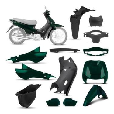 Imagem de Kit Peças Plásticas Biz 100 1998 À 2005 - PRO TORK, VERDE PANTANAL 200