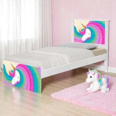 Imagem de Cama Juvenil Barcelona Unicórnio Arco Íris com Colchão - Kids Mobili