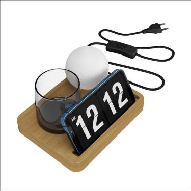 Imagem de Luminária Abajur Apus C/Globo De Vidro e Porta Copos Ofertamo